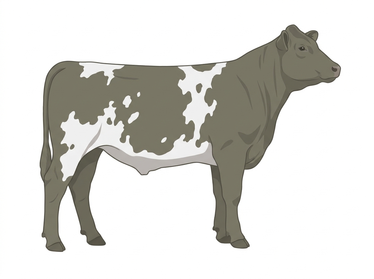 Smoky with white spots MaineTainer Steer