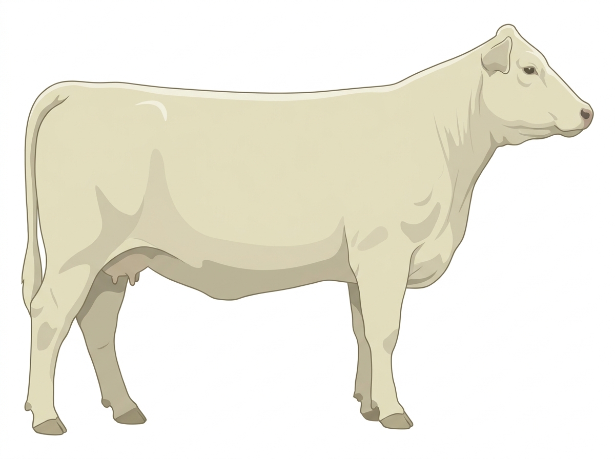White MaineTainer Cow