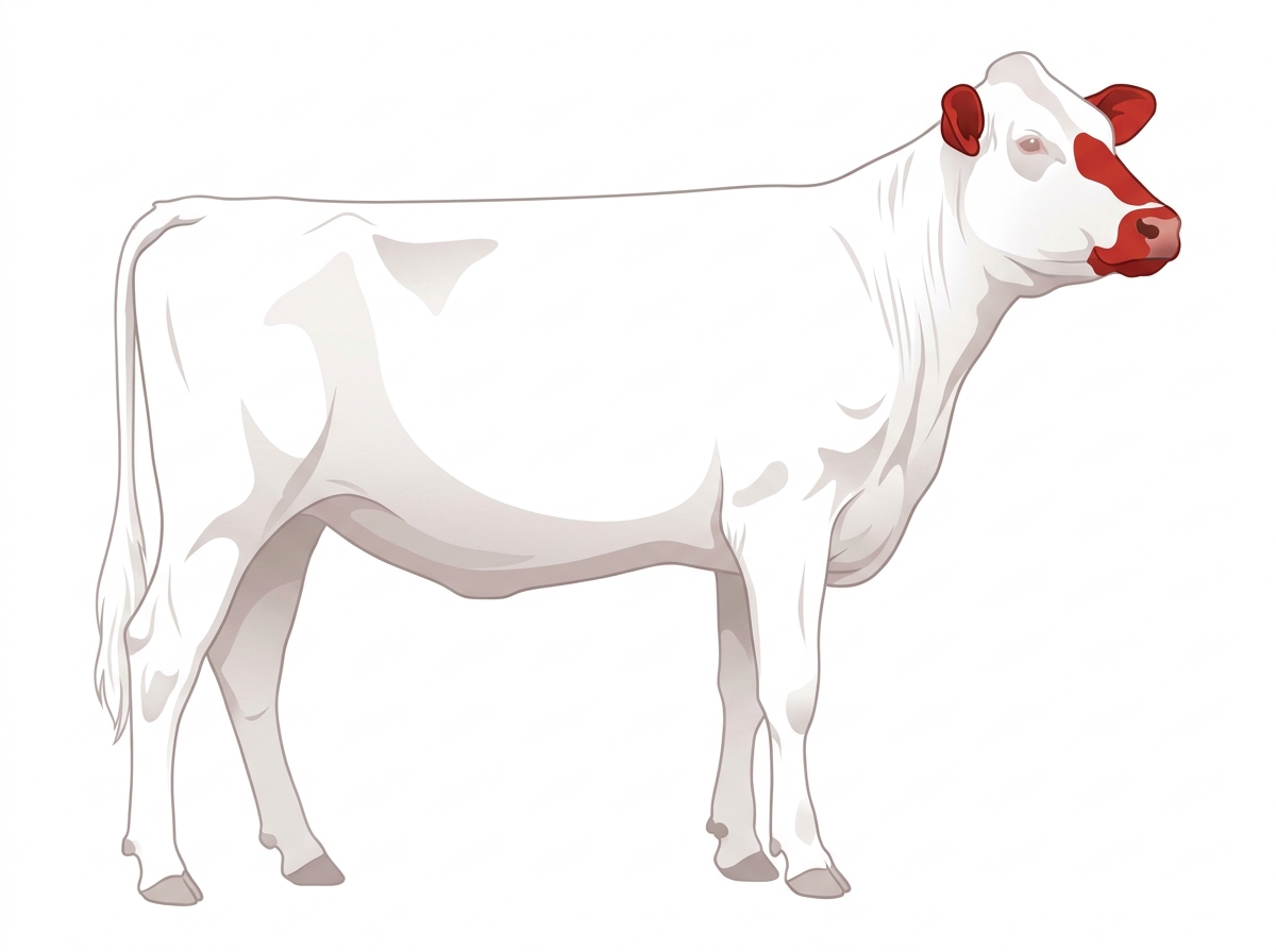 White with red ears and muzzle MaineTainer Heifer