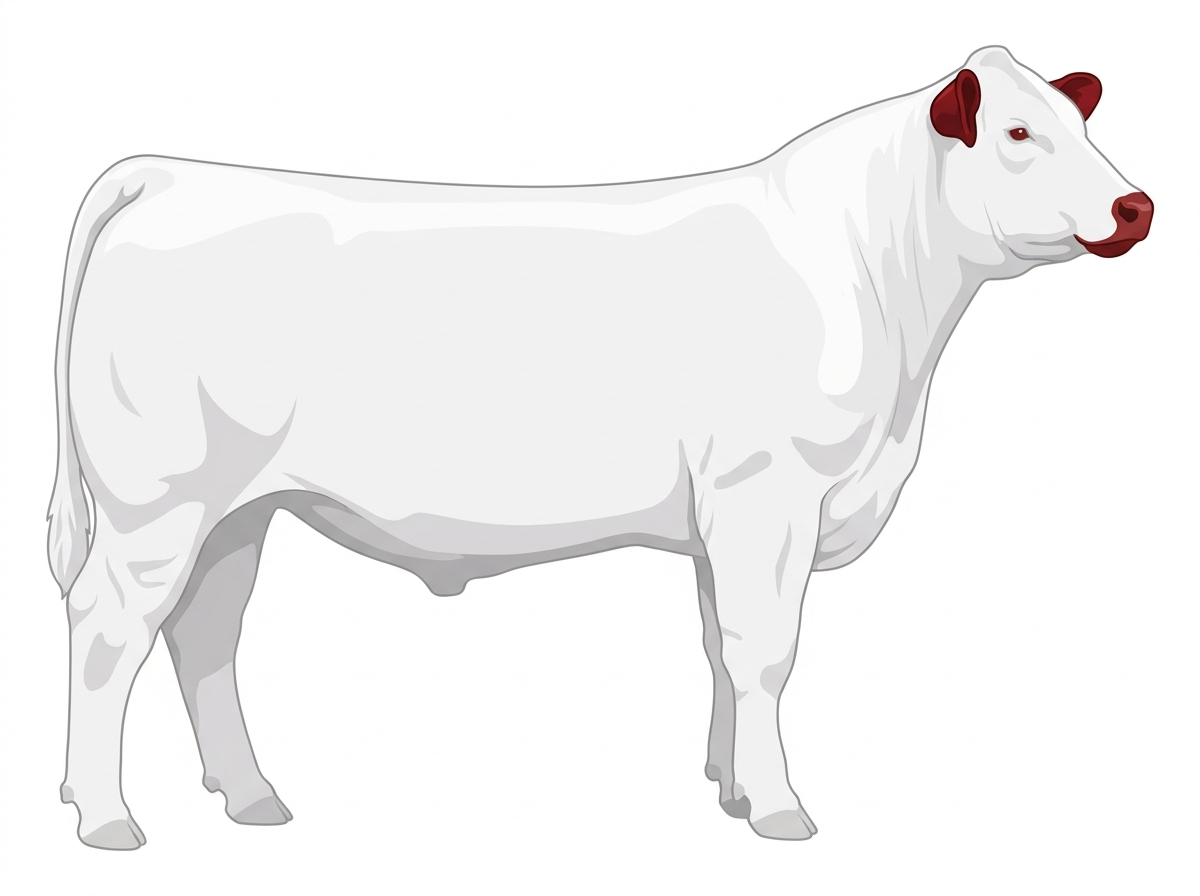 White with red ears and muzzle MaineTainer Steer