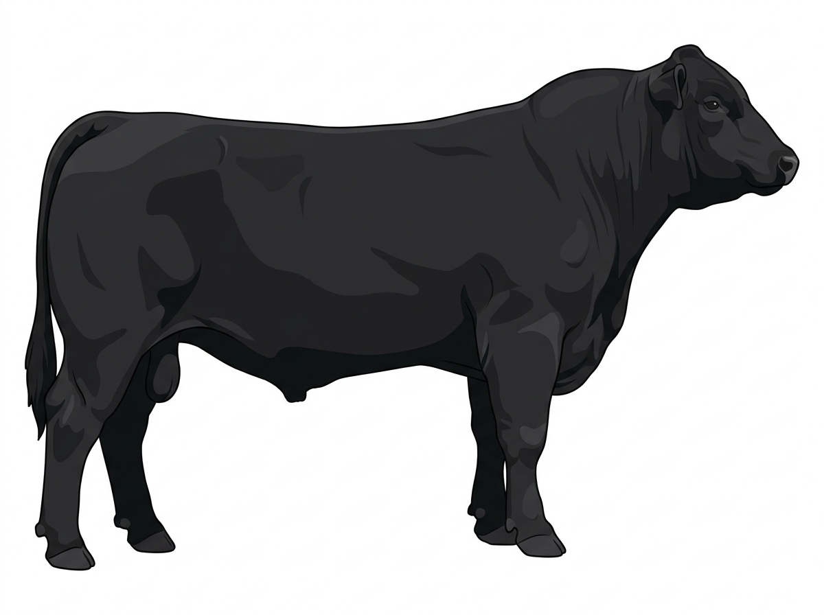 Black Purebred Maine-Anjou Bull