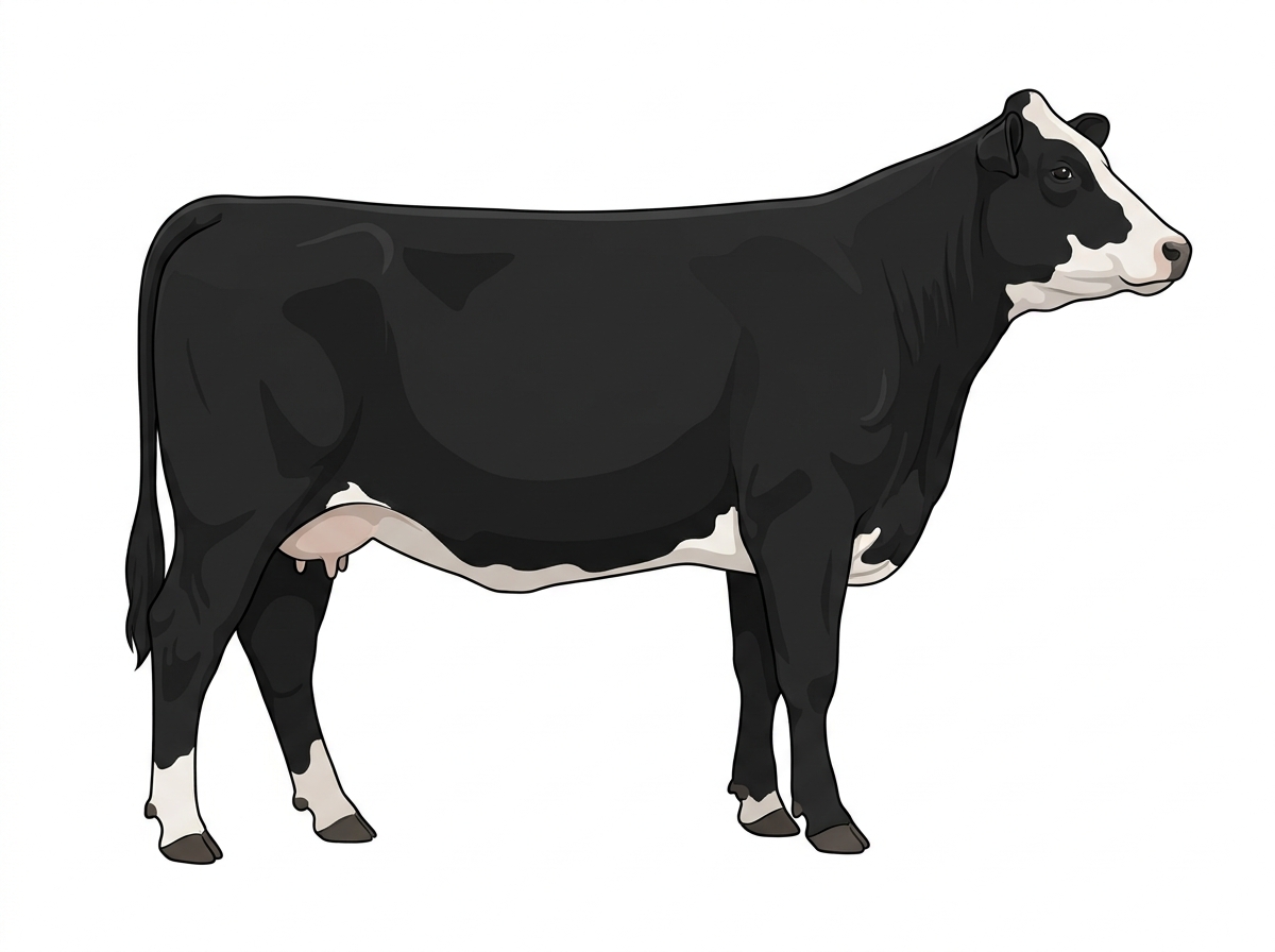 Black Purebred Maine-Anjou Cow