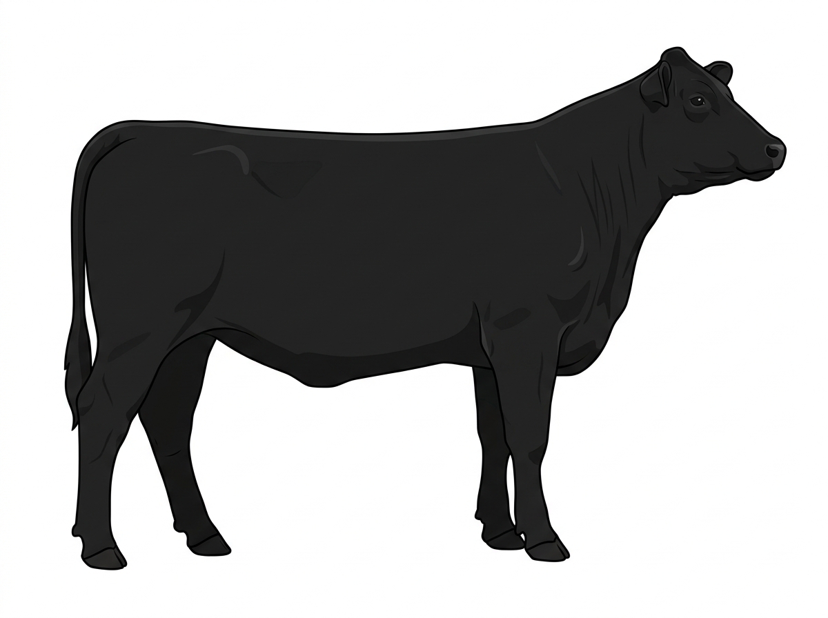Black Purebred Maine-Anjou Heifer