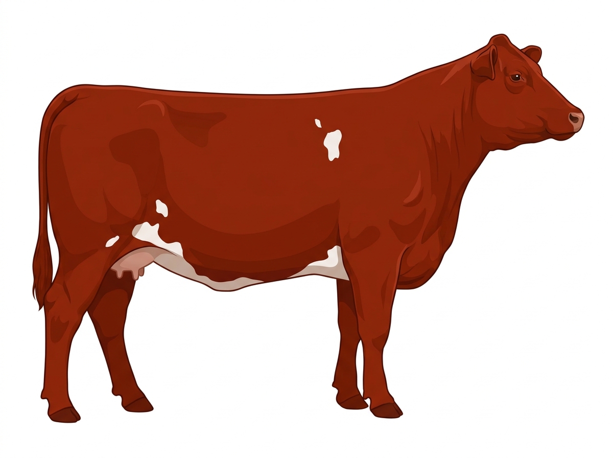 Red with a few white spots Purebred Maine-Anjou Cow