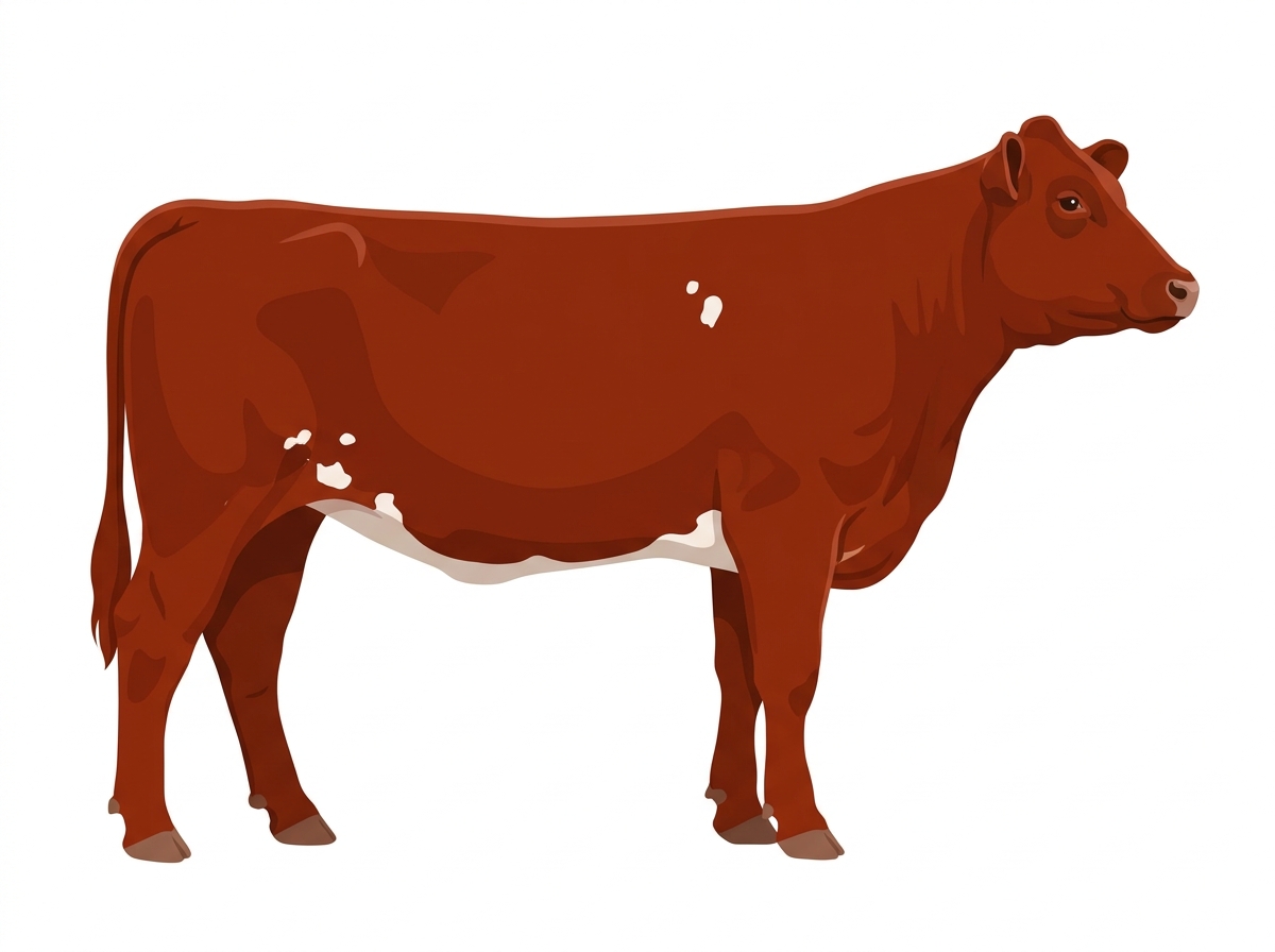 Red with a few white spots Purebred Maine-Anjou Heifer