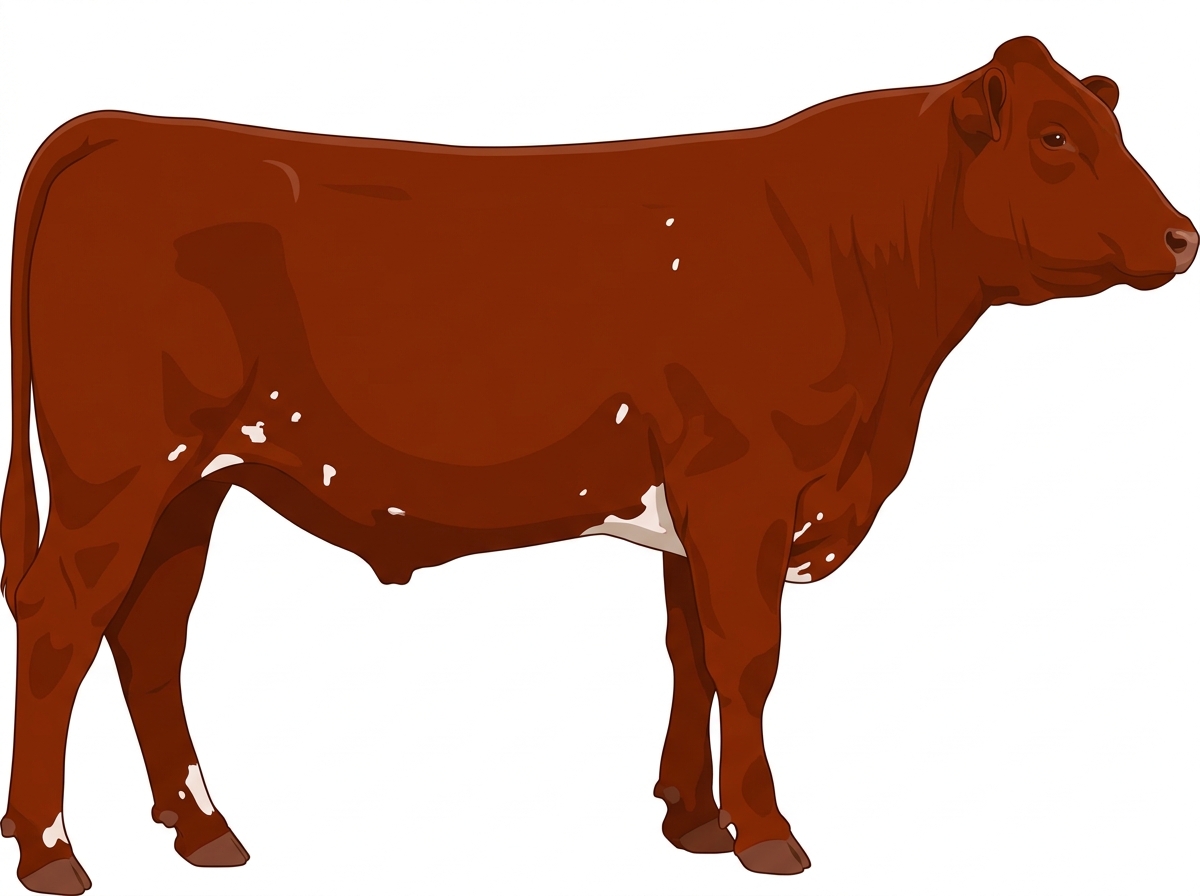 Red with a few white spots Purebred Maine-Anjou Steer