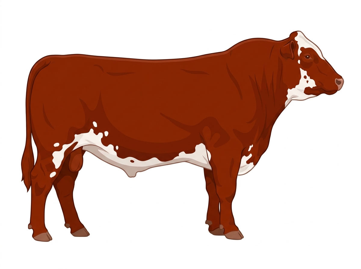 Red with white spots Purebred Maine-Anjou Bull