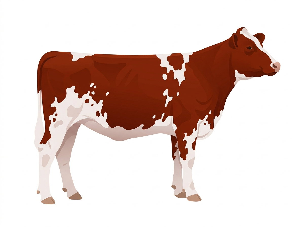 Red with white spots Purebred Maine-Anjou Heifer