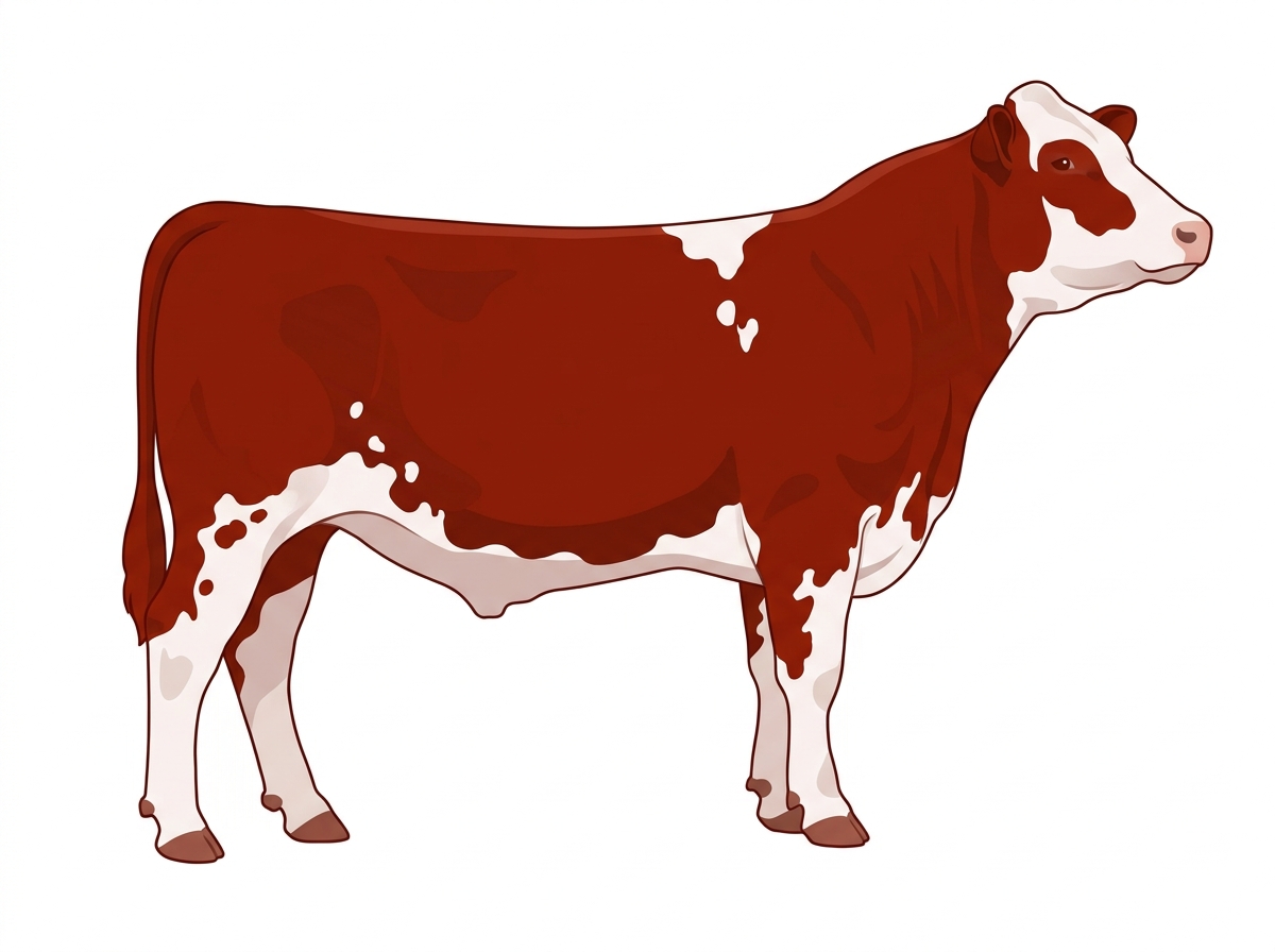 Red with white spots Purebred Maine-Anjou Steer