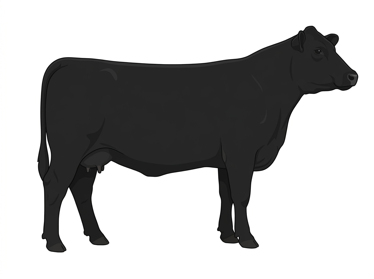 Black Purebred Simmental Cow
