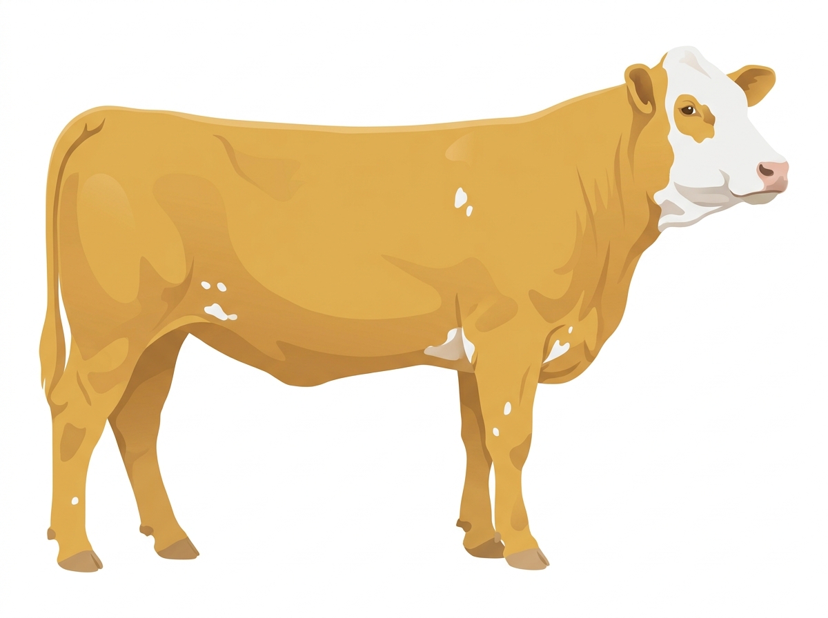 Gold with a white face and a few white spots Purebred Simmental Heifer