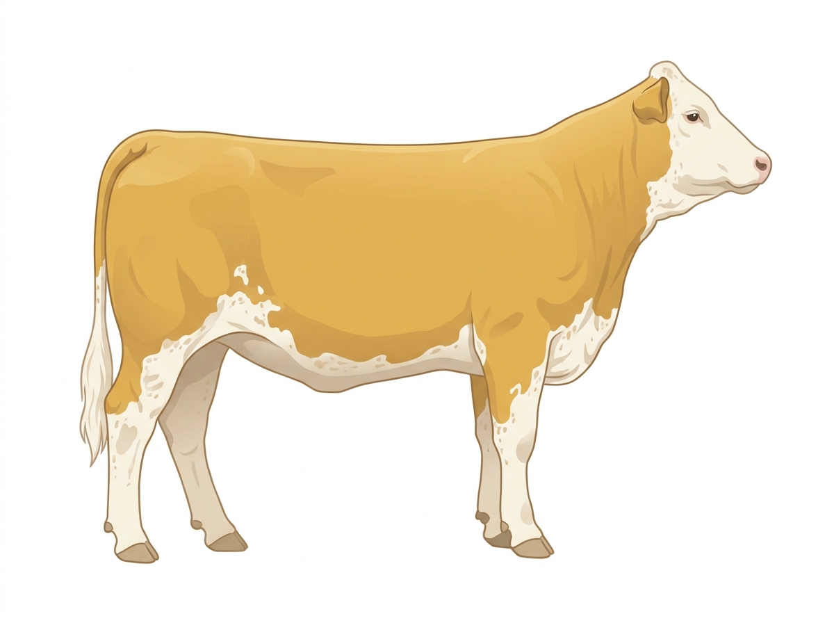 Gold with ticking in the white Purebred Simmental Heifer