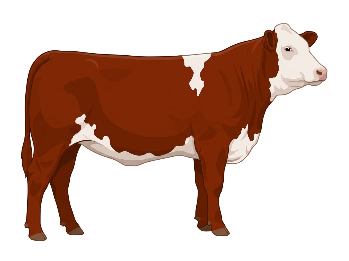 Red with a full white face, white brisket and underline and white in large patches Purebred Simmental Heifer