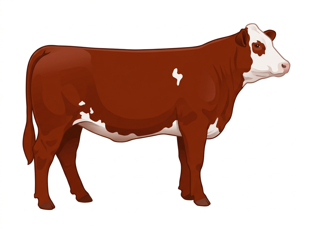 Red with a white face and a few white spots Purebred Simmental Heifer