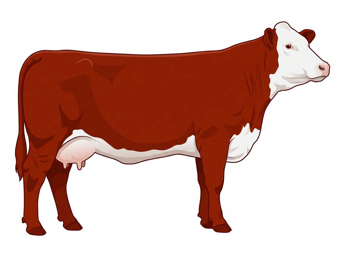 Red with a white face Purebred Simmental Cow
