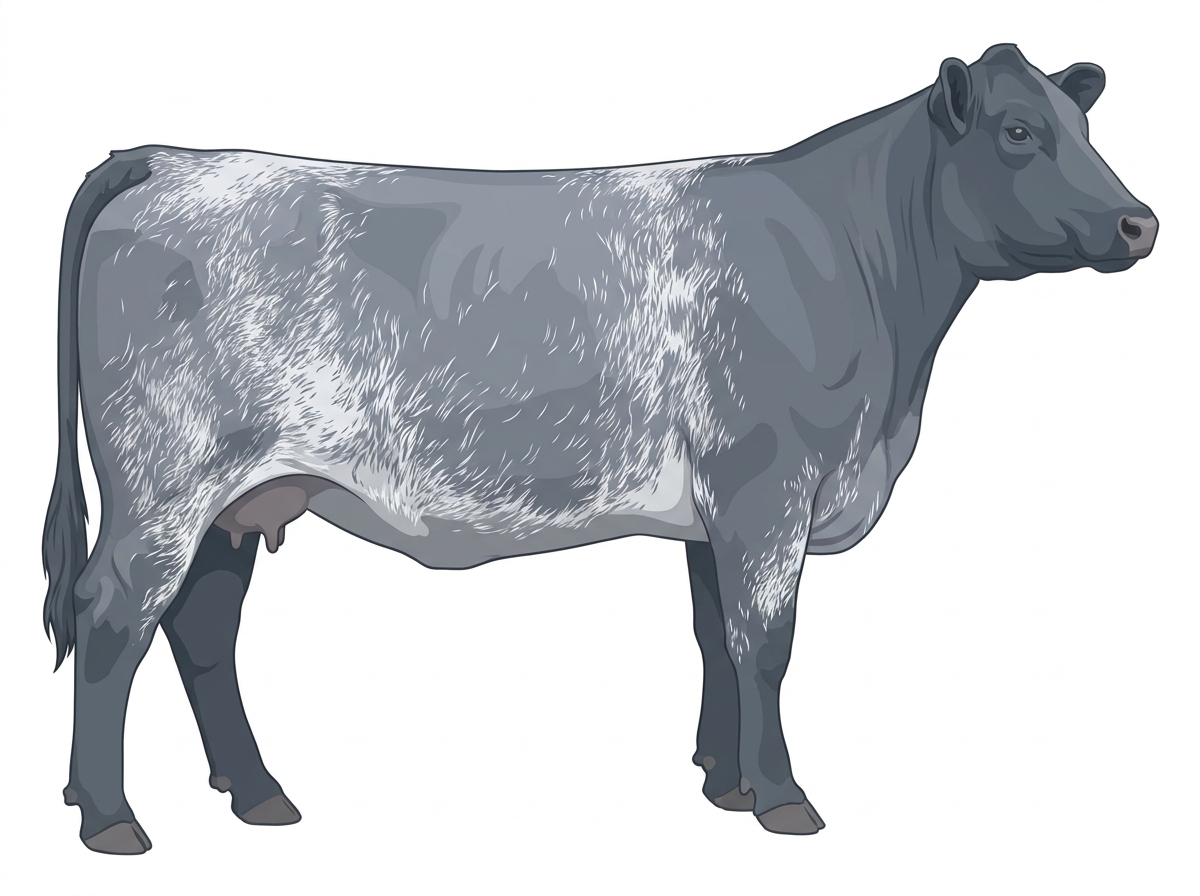 Blue roan Red Angus Cross Cow