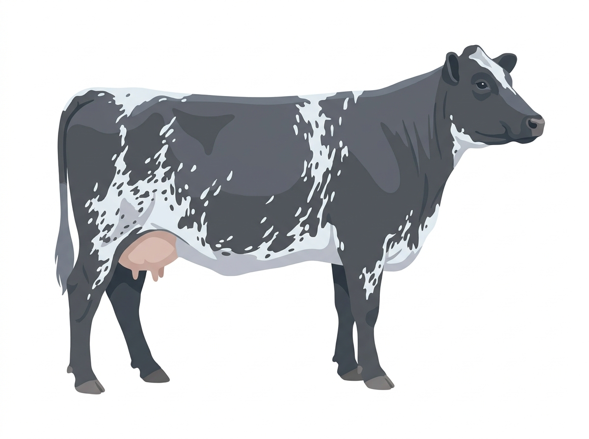Light blue roan with minimal white face markings Red Angus Cross Cow