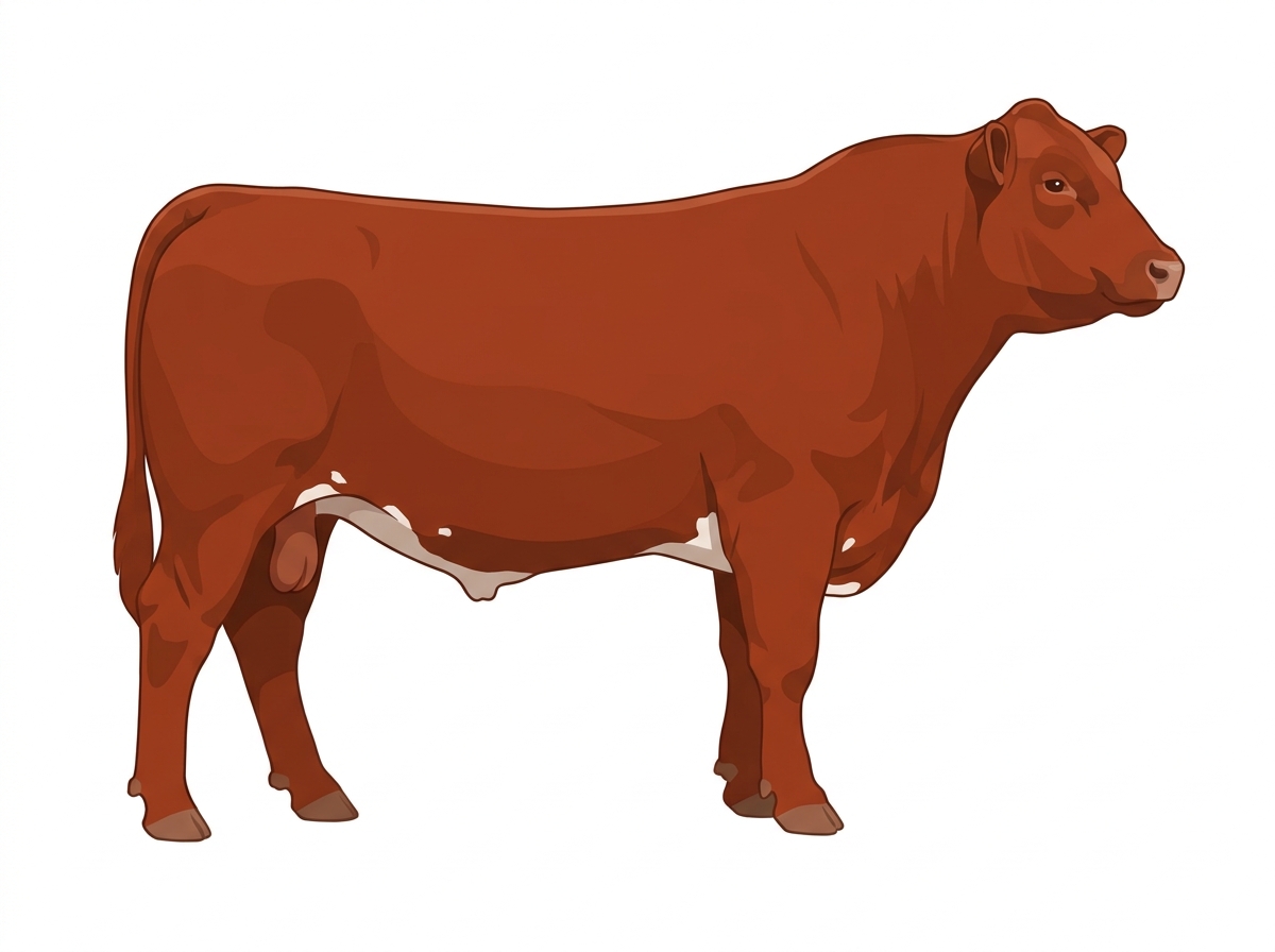 Red with minimal spotting Red Angus Cross Bull