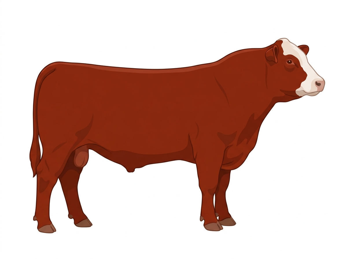 Red with partial white face Red Angus Cross Bull