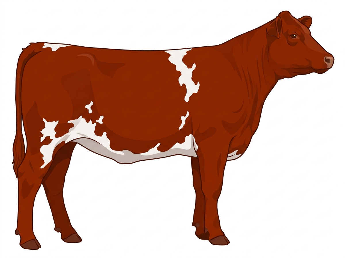 Red with white spots Red Angus Cross Heifer