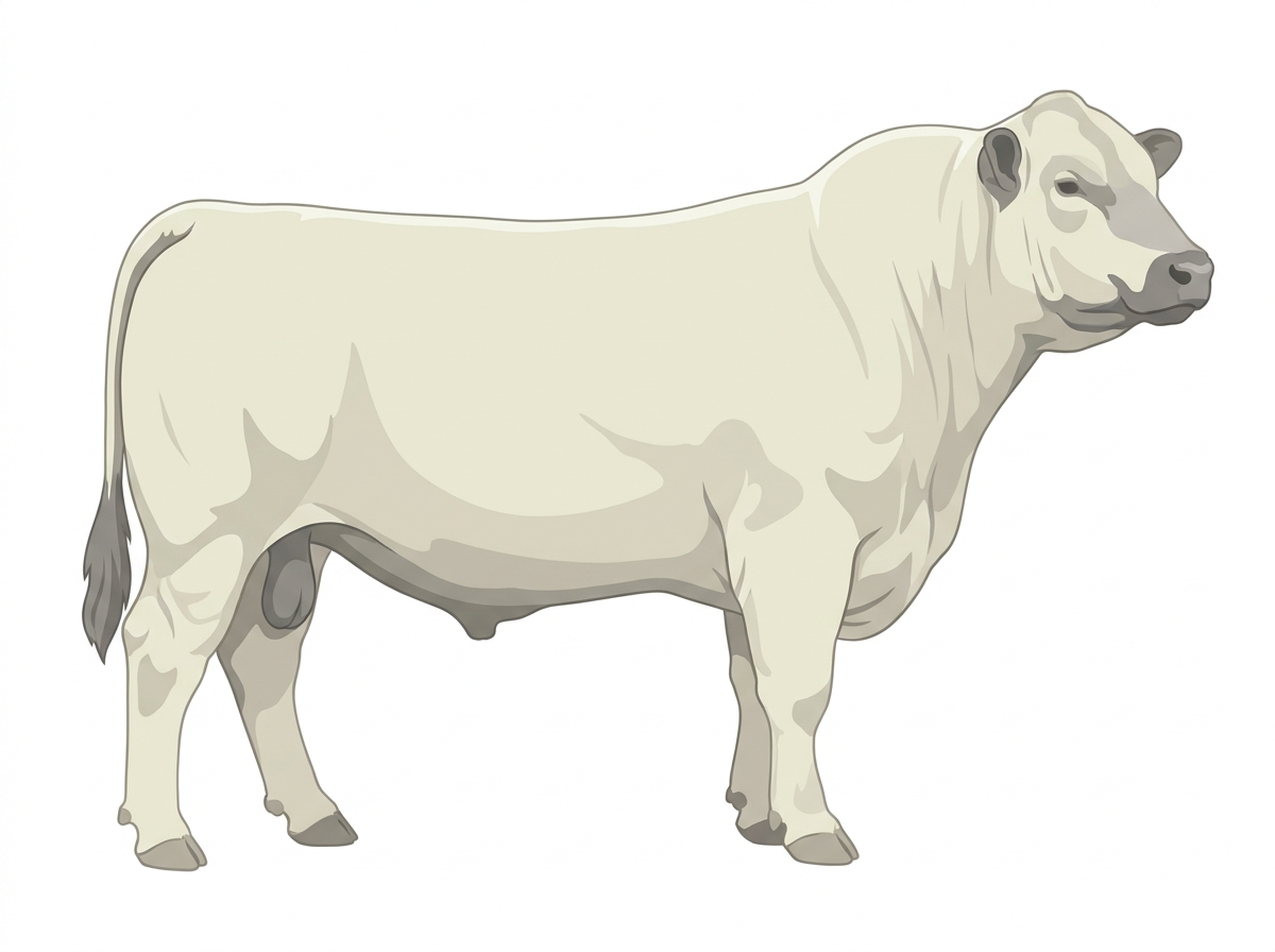 White Red Angus Cross Bull