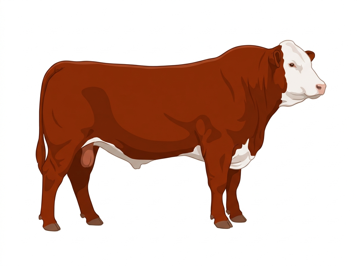 Red with a white face Red Baldy Bull