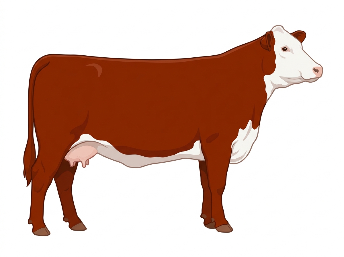 Red with a white face Red Baldy Cow