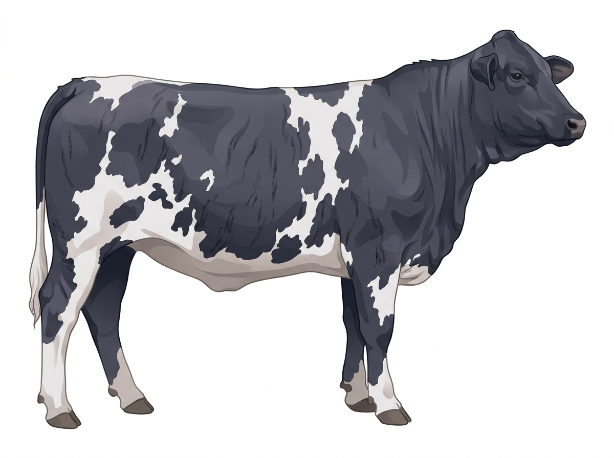 Heavy blue roan with faint black striping Santa Gertrudis Heifer