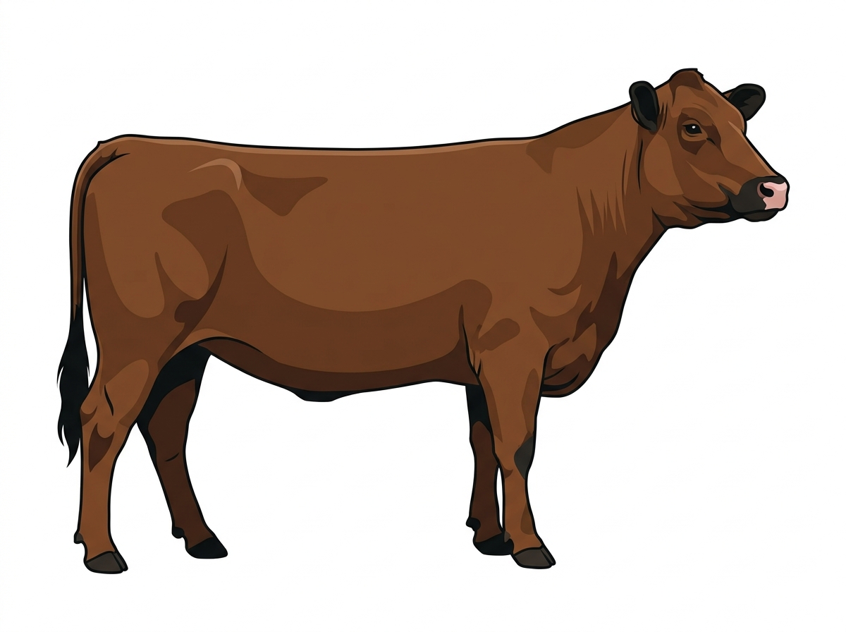 Brown with black points Shorthorn Cross Cow