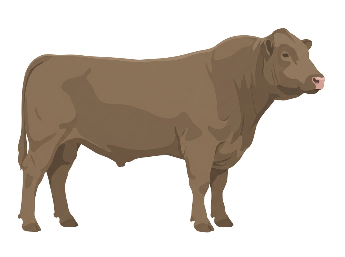 Dun Shorthorn Cross Bull