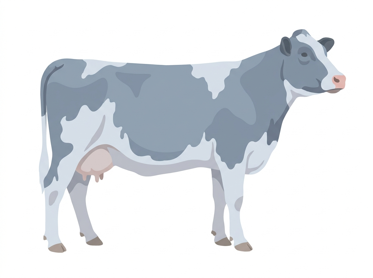 Light blue roan Shorthorn Cross Cow