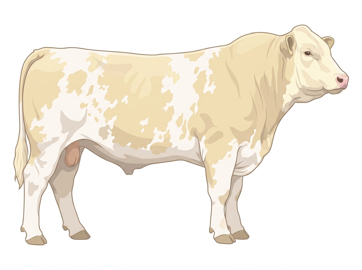 Light cream roan Shorthorn Cross Bull