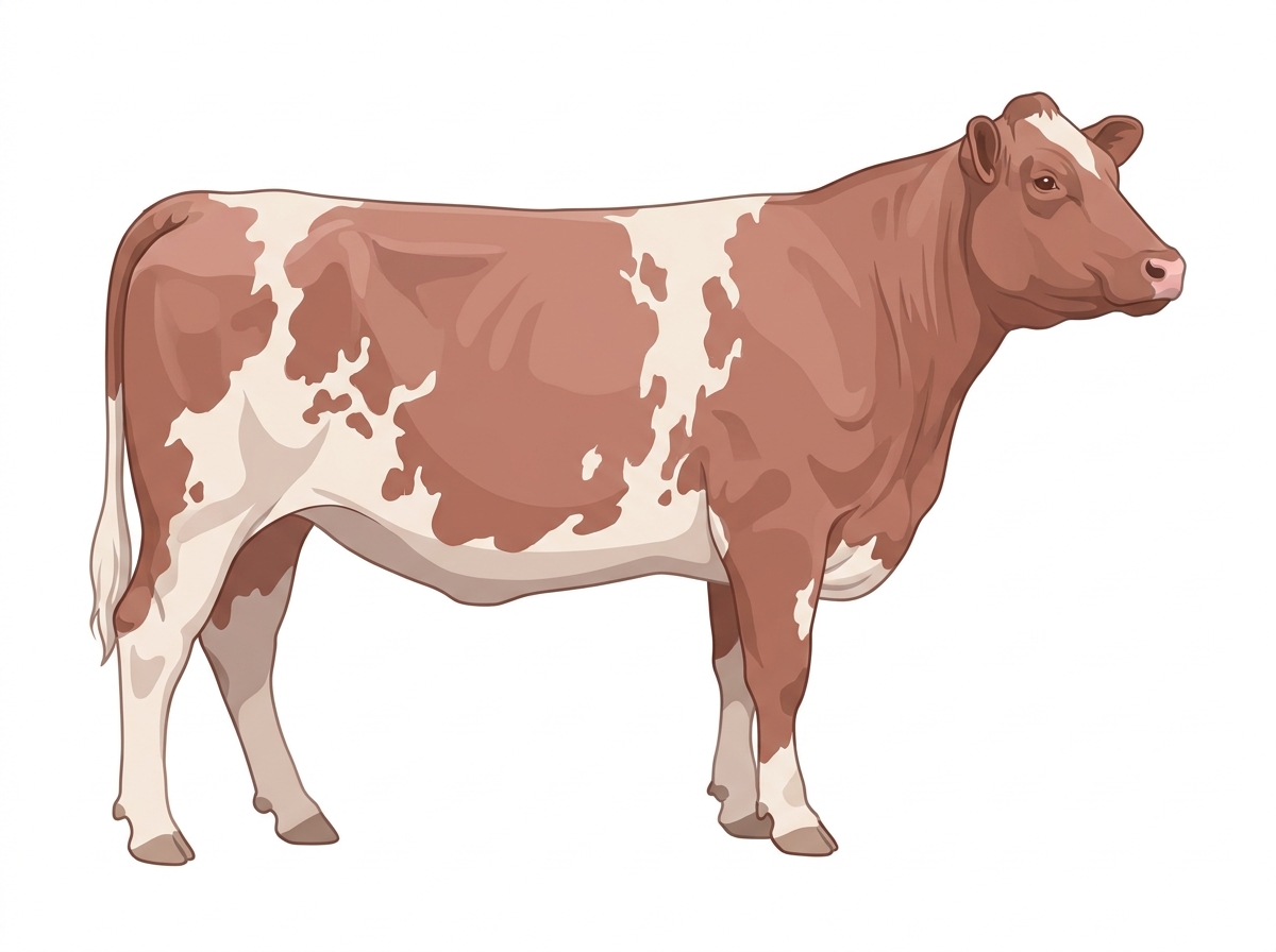 Light red roan Shorthorn Cross Cow
