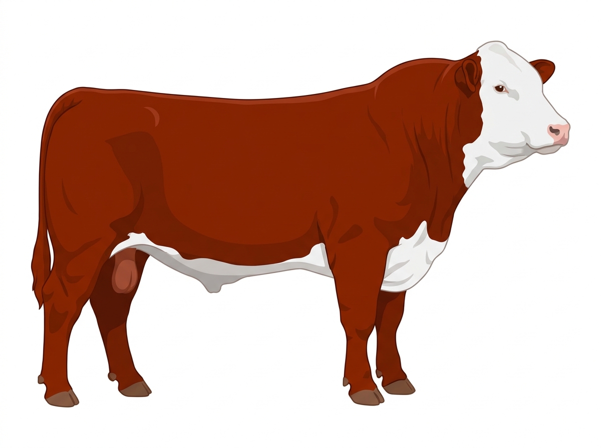 Red with a white face Shorthorn Cross Bull