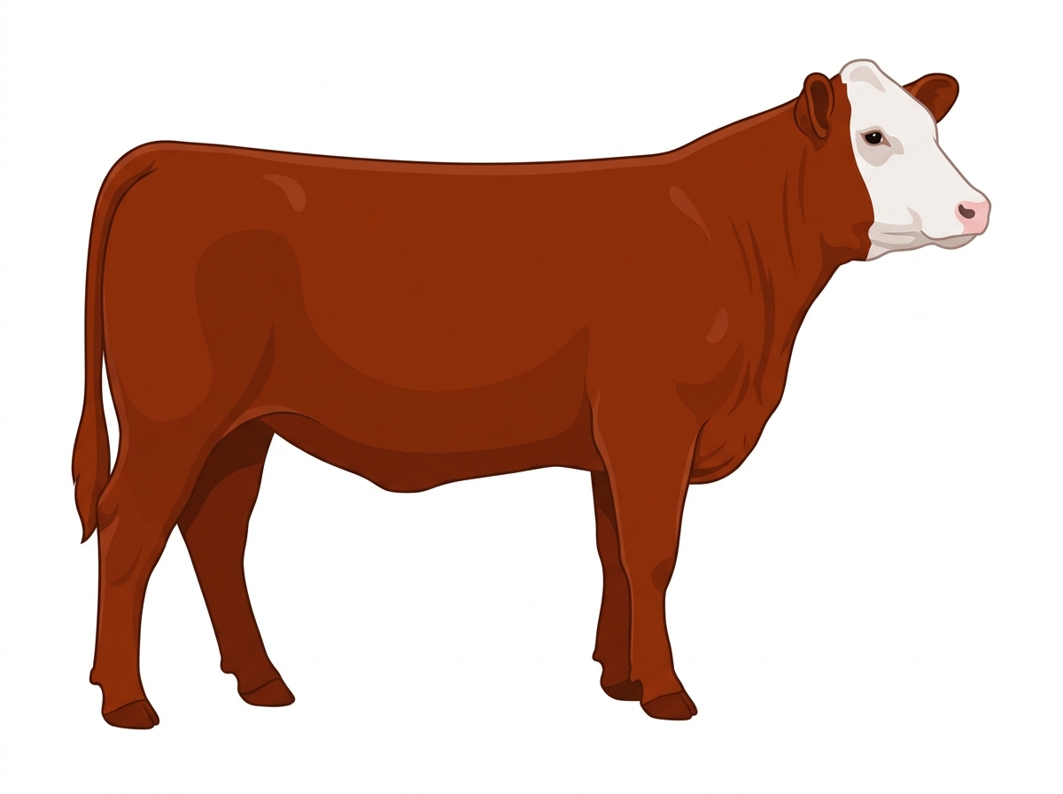 Red with a white face Shorthorn Cross Heifer