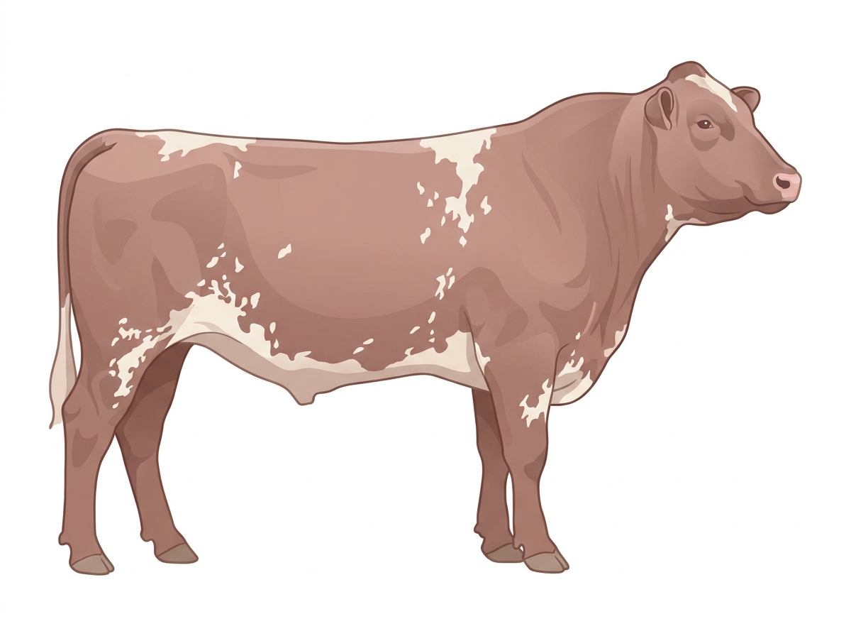 Heavy red roan Shorthorn Bull