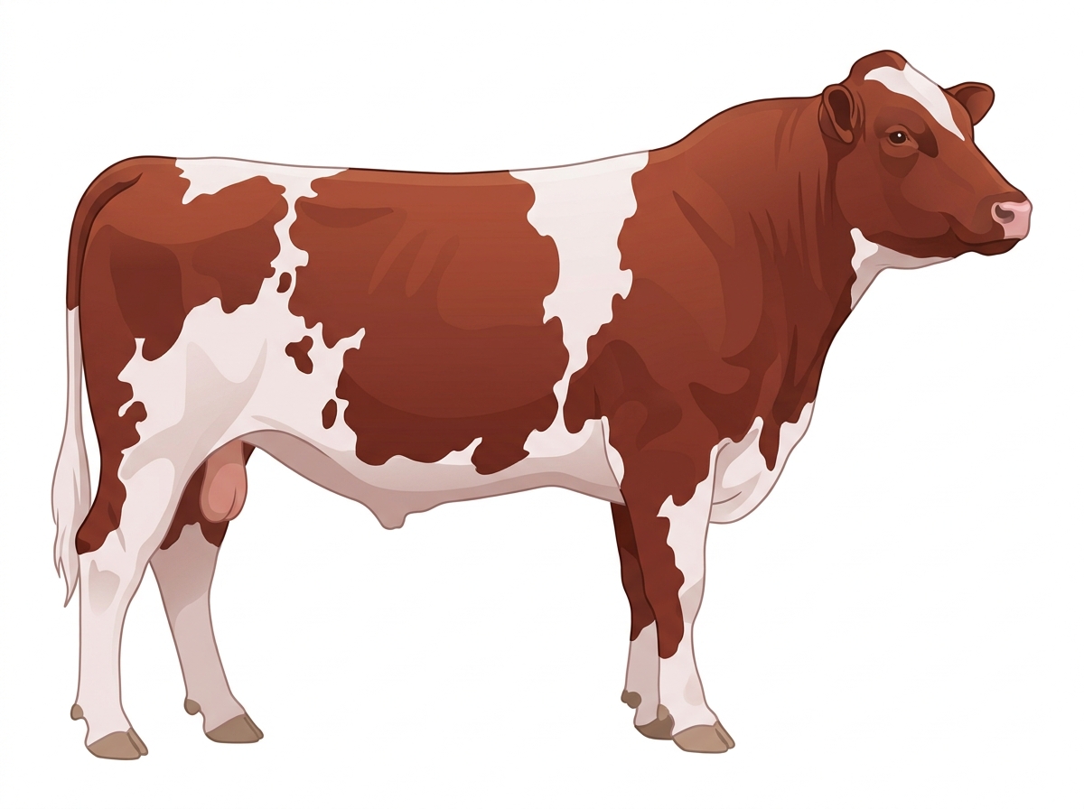 Light red roan Shorthorn Bull