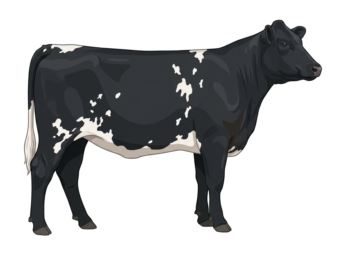 Black with white spots Shorthorn Plus Heifer