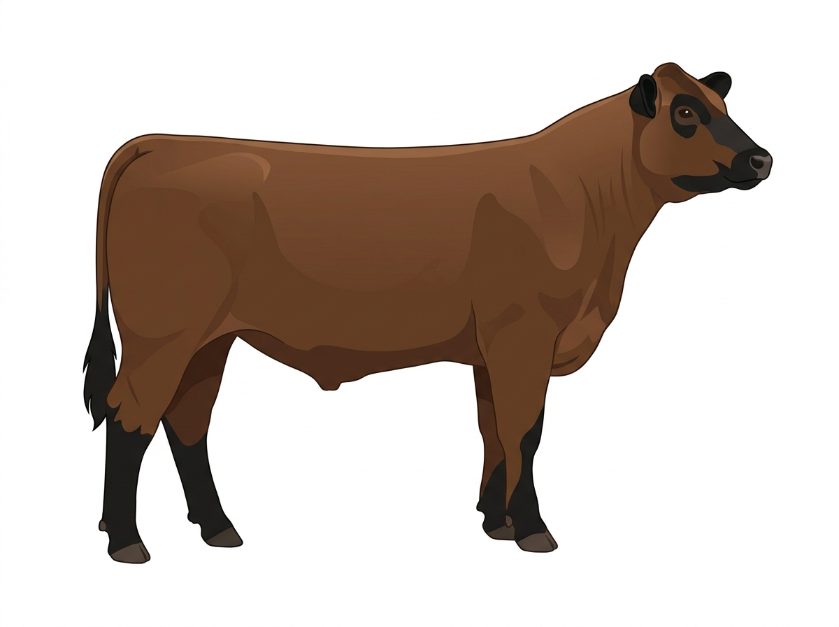 Brown with black points Shorthorn Plus Steer