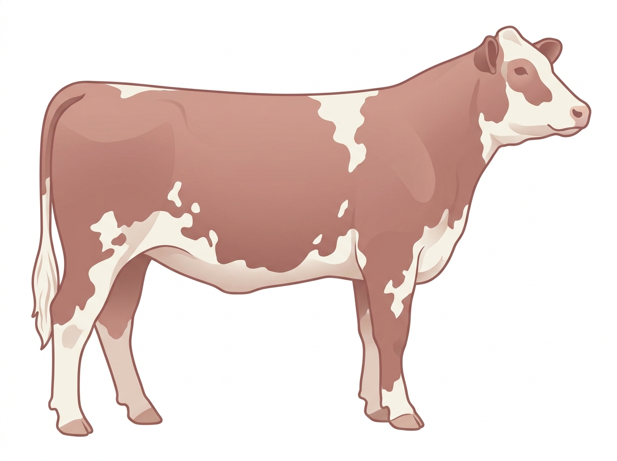 Heavy red roan with white spots Shorthorn Plus Heifer