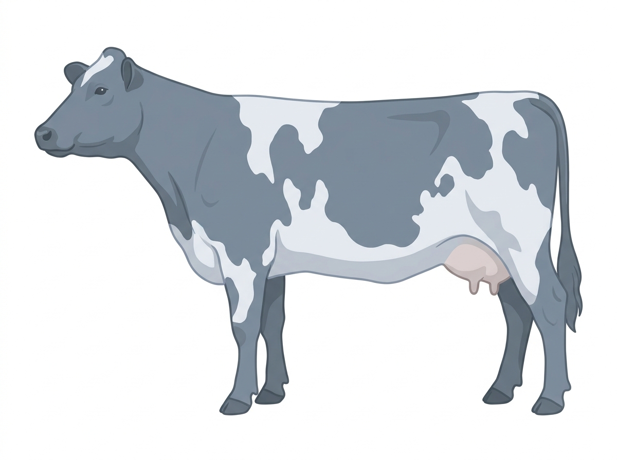 Light blue roan Shorthorn Plus Cow
