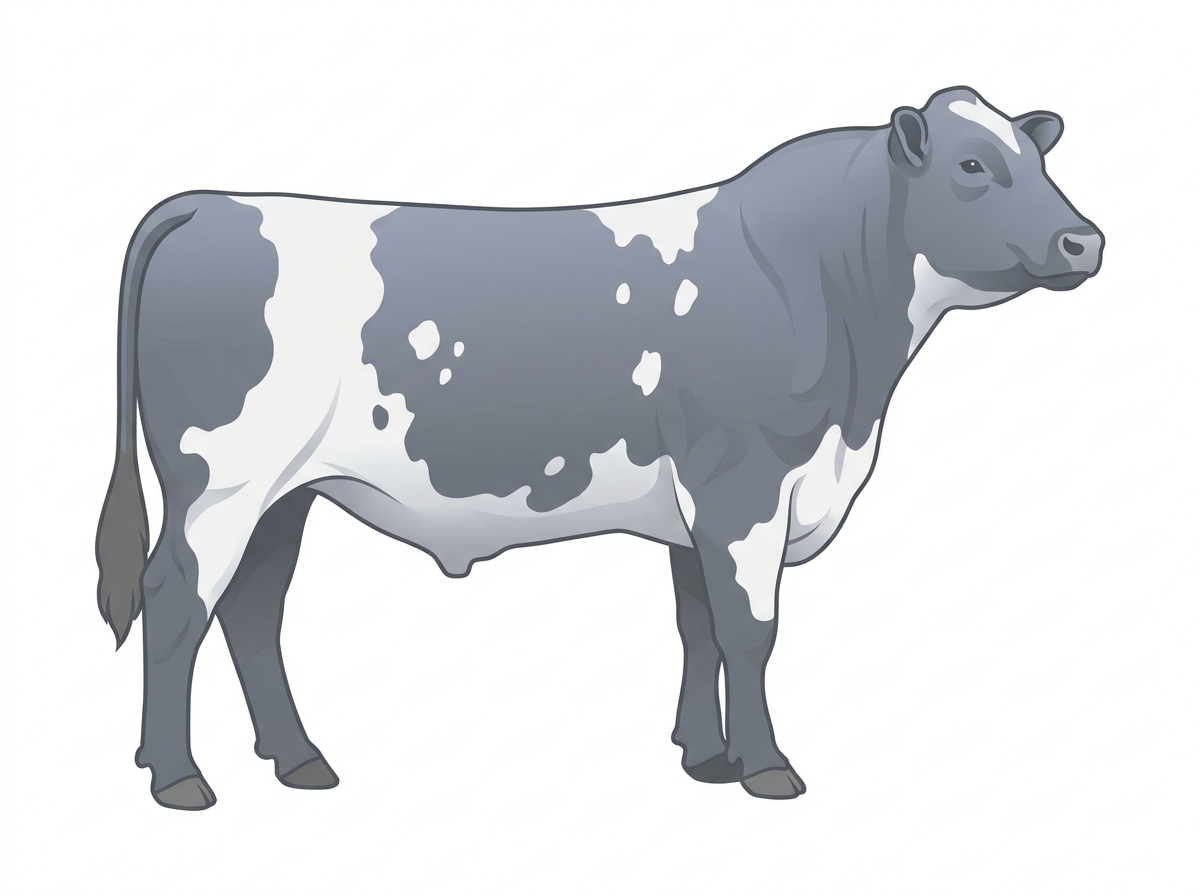 Light blue roan with a few white spots Shorthorn Plus Bull