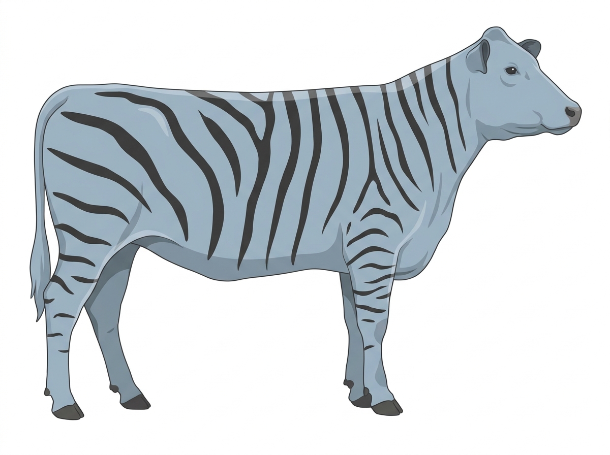 Light blue roan with black stripes Shorthorn Plus Heifer