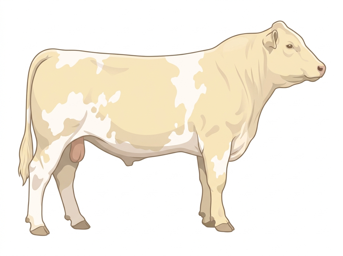 Light cream roan with a few white spots Shorthorn Plus Bull