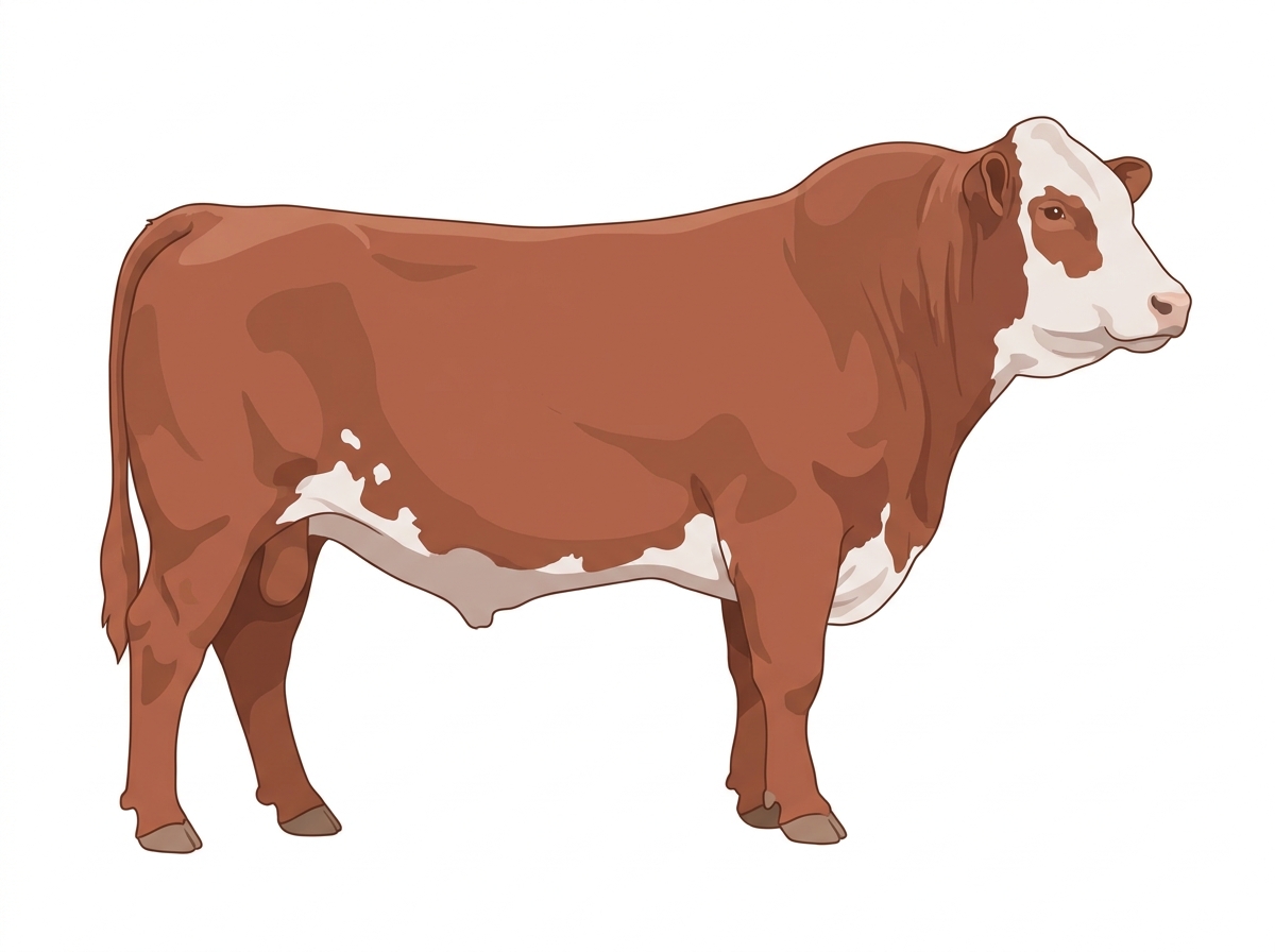 Red roan with a partial white face and a few white spots Shorthorn Plus Bull