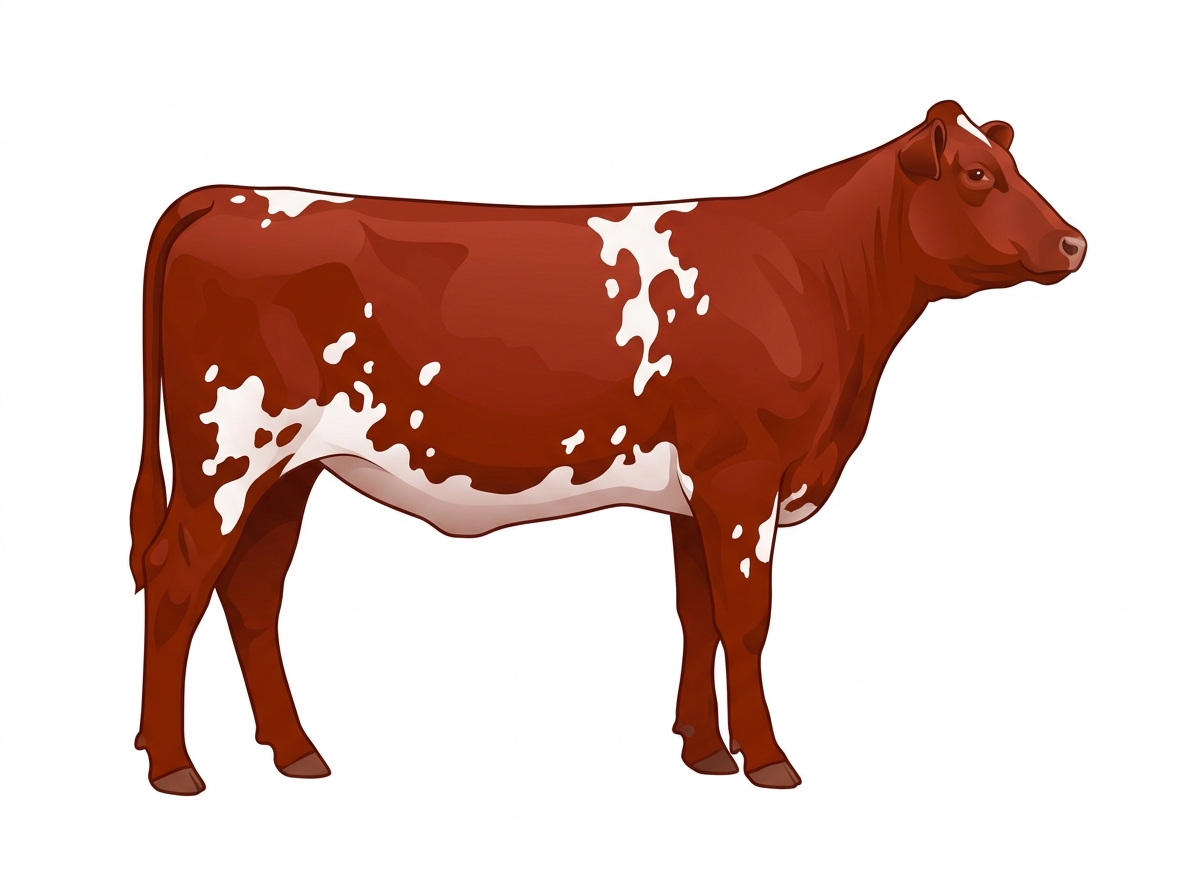 Red with white spots Shorthorn Plus Heifer