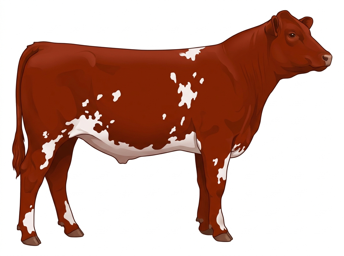 Red with white spots Shorthorn Plus Steer