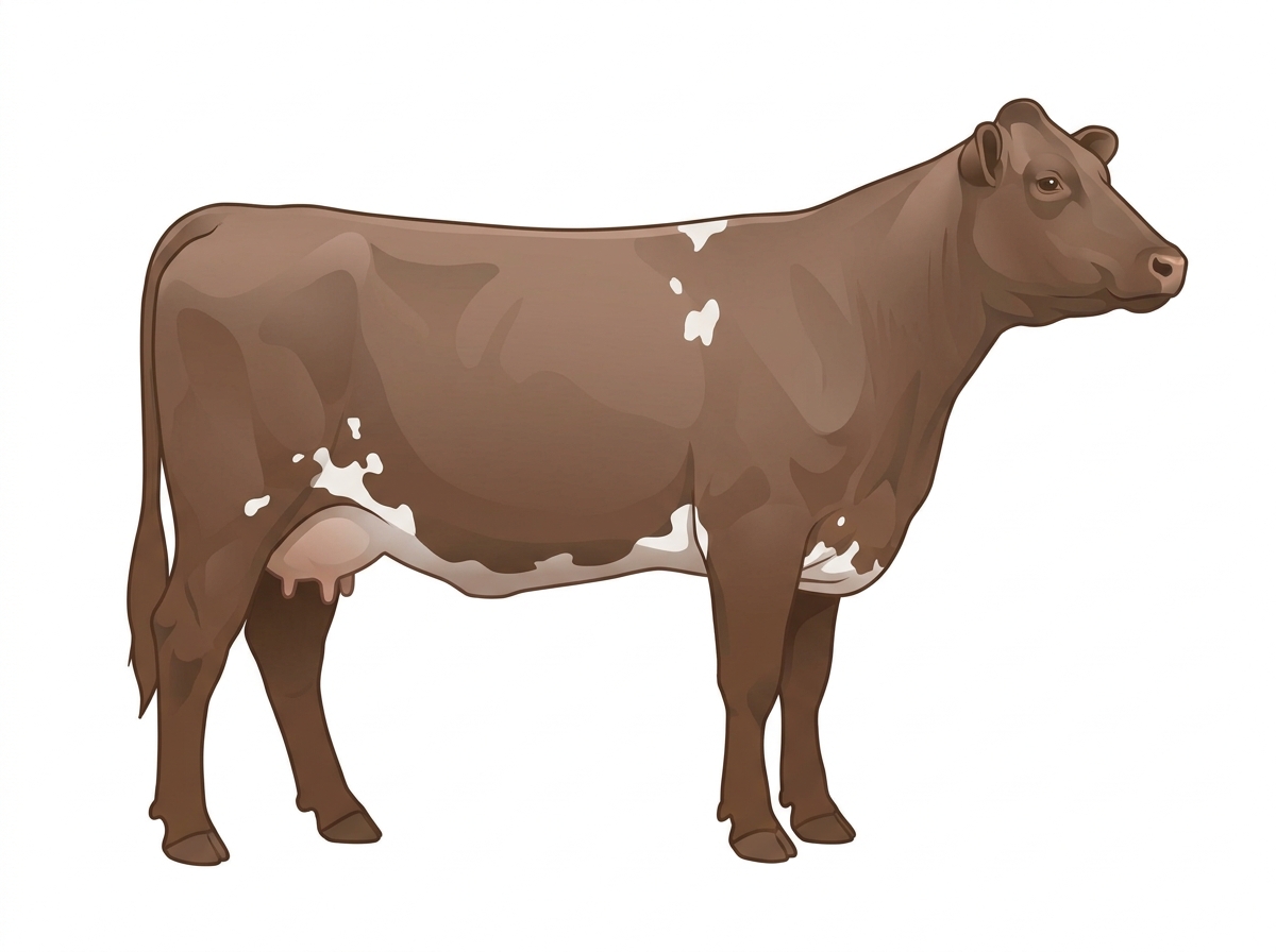 Smoky with a few white spots Shorthorn Plus Cow