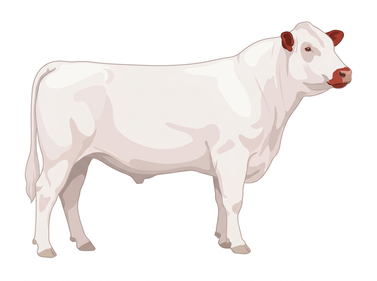 White with red ears and muzzle Shorthorn Plus Bull