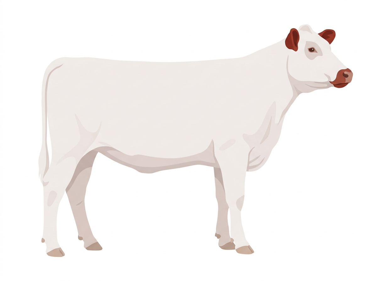 White with red ears and muzzle Shorthorn Plus Heifer